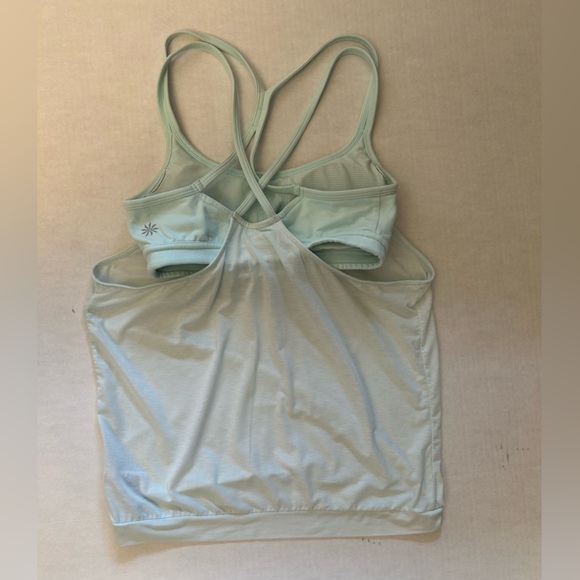 Athleta spaghetti strappy racerback tank top w/built in bra Sz-XXS. B9 - Picture 6 of 10